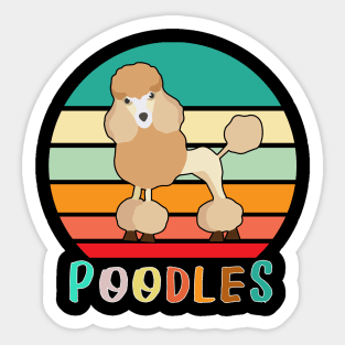 Vintage Retro Poodles Sticker